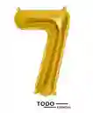 Globo Numero 7 Metalizado Dorado 40 Pulgadas