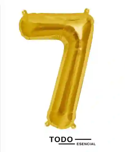 Globo Numero 7 Metalizado Dorado 40 Pulgadas