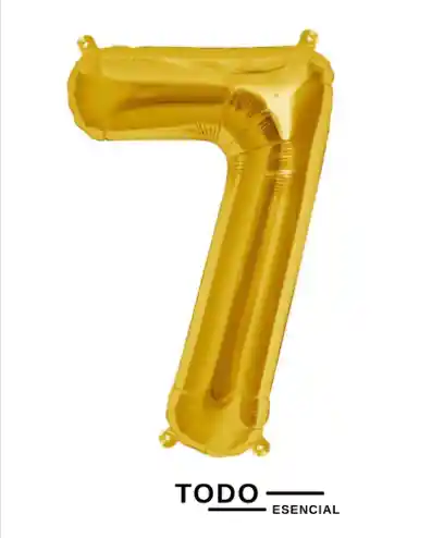 Globo Numero 7 Metalizado Dorado 40 Pulgadas