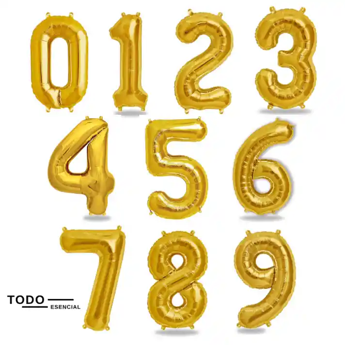 Globo Numero 8 Metalizado Dorado 40 Pulgadas