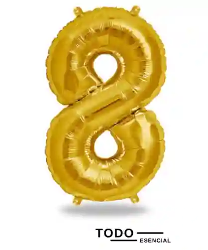 Globo Numero 8 Metalizado Dorado 40 Pulgadas