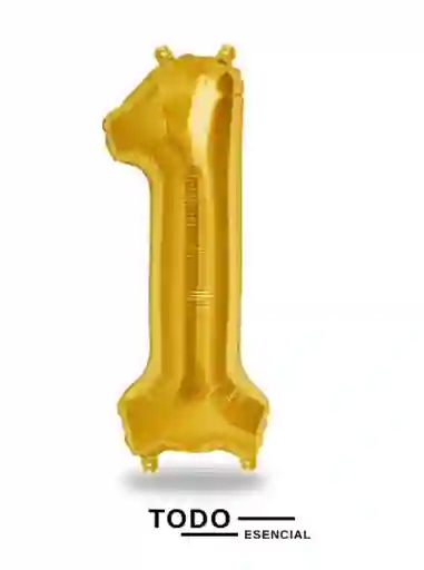 Globo Numero 1 Metalizado Dorado 40 Pulgadas