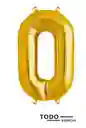 Globo Numero 0 Metalizado Dorado 40 Pulgadas