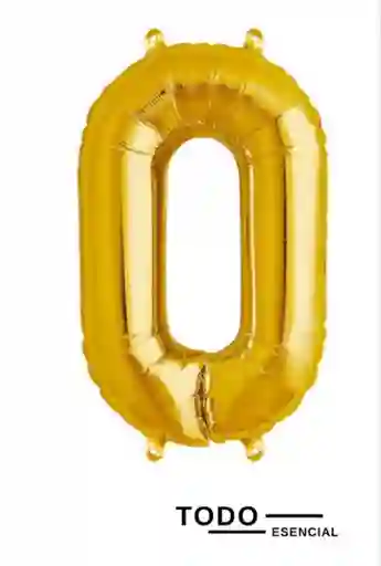 Globo Numero 0 Metalizado Dorado 40 Pulgadas