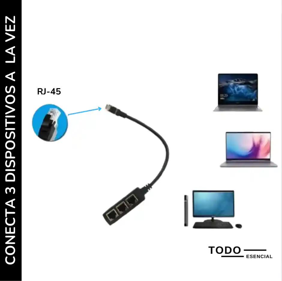 Adaptador Divisor De Cable Ethernet 3 Puestos