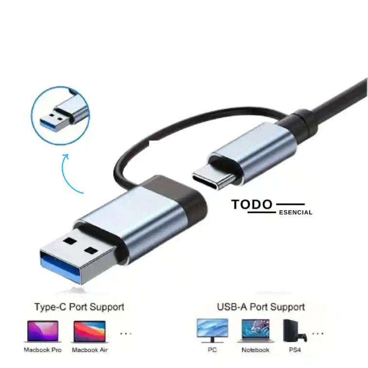 Adaptador 8 En 1 Multipuerto Con Audio Y Sd/micro Sd