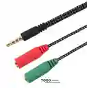 Convertidor Audio Micrófono 2 A 1 De 3.5mm