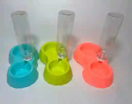 Comedero Doble Con Dispensador Para Mas