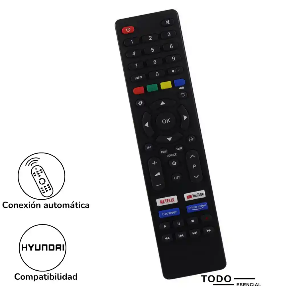 Control Remoto Tv Hyundai Universal Genérico Con Pilas