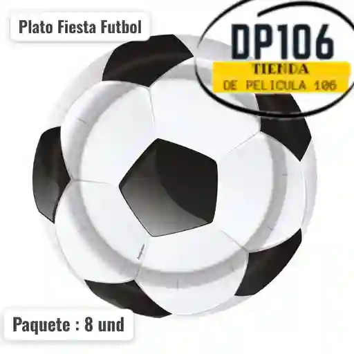 Platos Desechables De Futbol X 8 Und