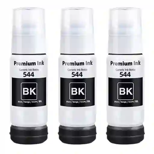 Kit X3 Botes De Tinta Genérica Epson 544 Negra K-k-k 70ml