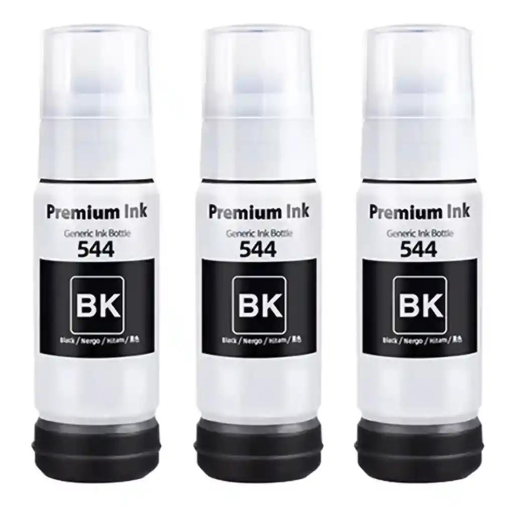 Kit X3 Botes De Tinta Genérica Epson 544 Negra K-k-k 70ml