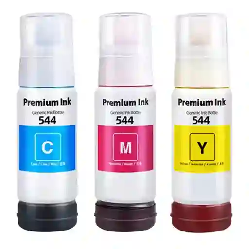 Kit X3 Botes De Tinta Genérica Epson 544 Colores C-m-y 70ml