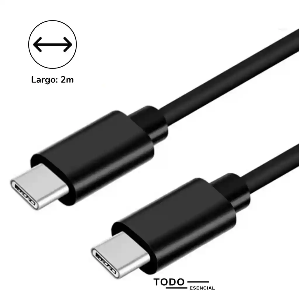 Cable Android 2 Metros Tipo C A Tipo C Carga Rápida 3.1 A