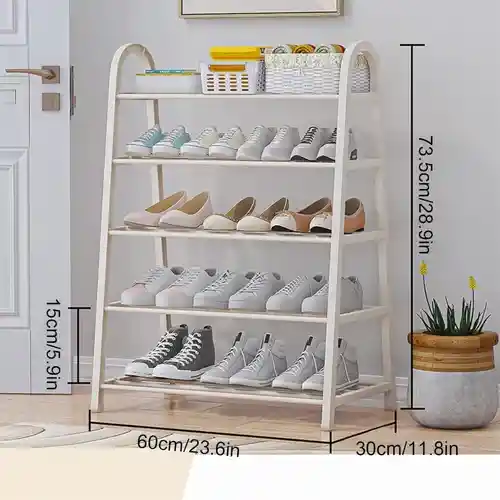 Estante Zapatero Organizador De 5 Niveles Metal 20 Pares Color Negro