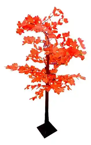 Arbol Luces Luz Led Navidad Hojas De Arce Flores Naranjado