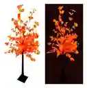 Arbol Luces Luz Led Navidad Hojas De Arce Flores Naranjado