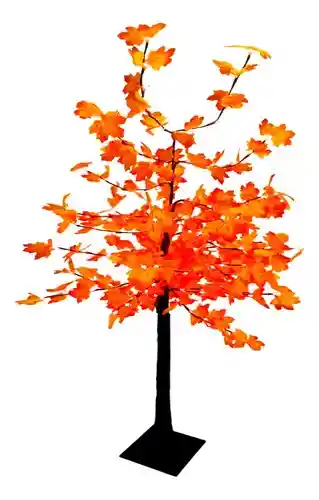 Arbol Luces Luz Led Navidad Hojas De Arce Flores Naranjado