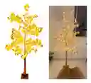 Arbol Luces Luz Led Blanco Navidad Hojas De Arce Flores Dorado