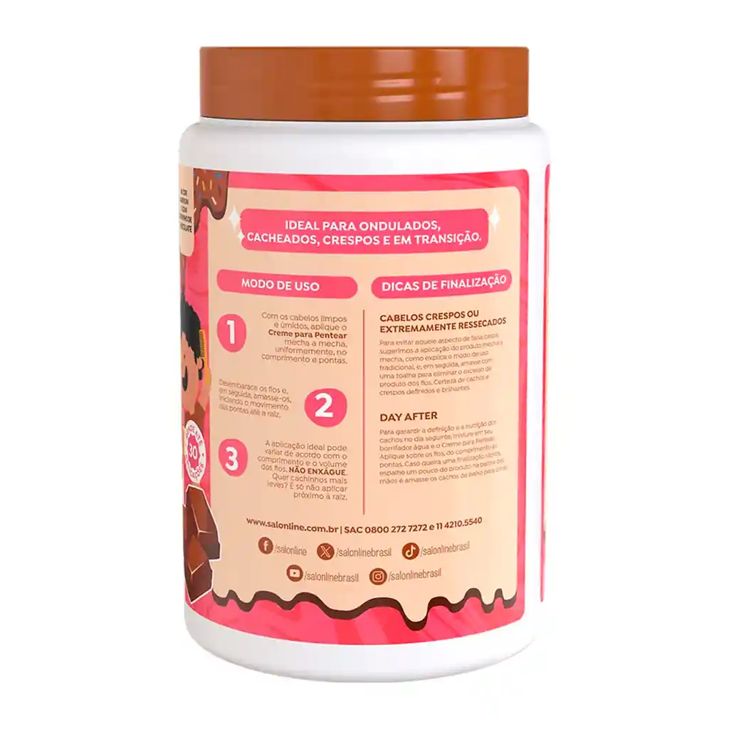 Salon Line Crema Para Peinar Kids Cachinhos Nutridos – Definición Suave, Nutrición Profunda Y Control Del Frizz - 1kg
