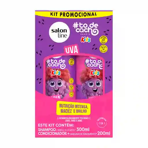 Salon Line Kit Todecacho Kids Uva – Shampoo Y Acondicionador Con Hidratación Suave, Nutrición Frutal Y Definición Natural 2 Pzas