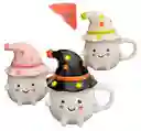 Mug Pocillo Halloween Fantasma,brujita,calabaza