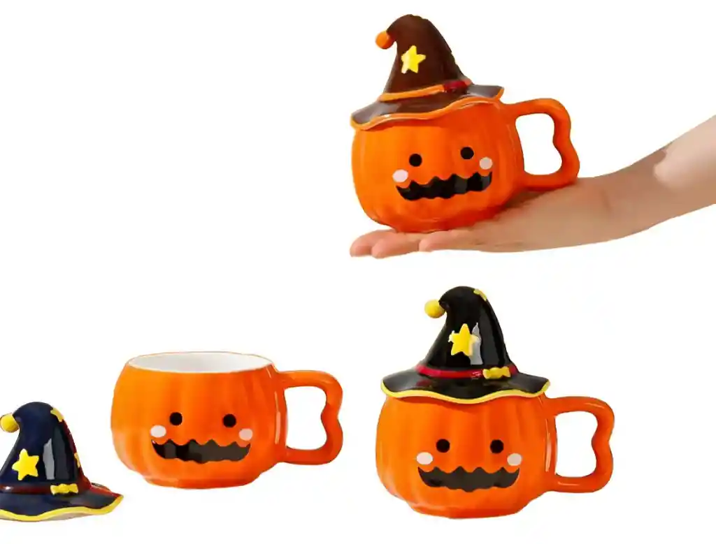 Mug Pocillo Halloween Fantasma,brujita,calabaza