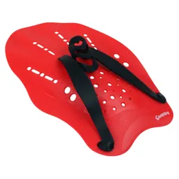 Kit Paletas X2 Mano Natación 1 Par De Aletas Entrenamiento Rojo Adulto