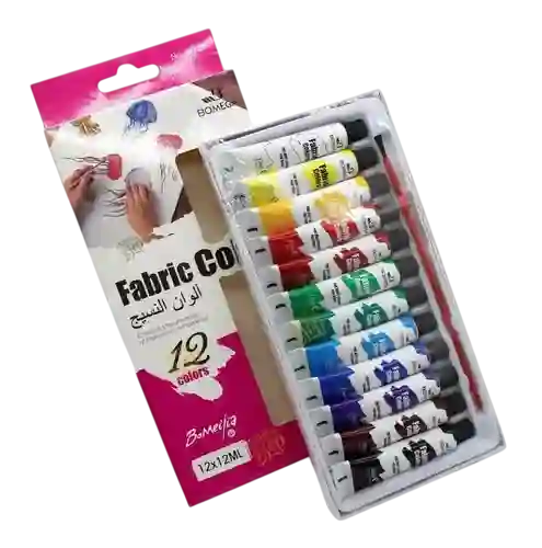 Set Pintura Para Tela Textil 12 Colores