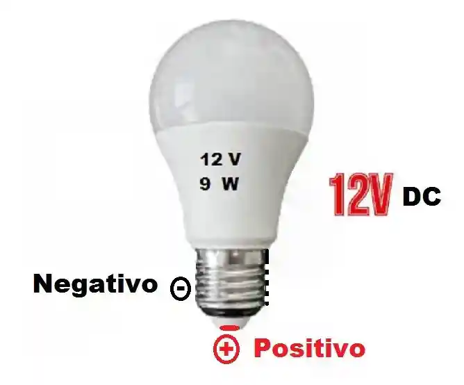 Bombillo Led 12 Voltios Para Panel Solar Bateria Seca 9 Watt