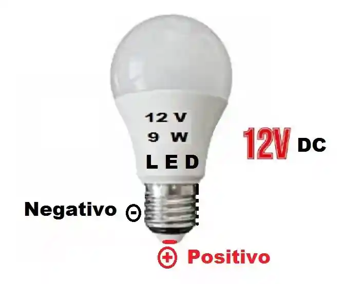 Bombillo Led 12 Voltios Para Panel Solar Bateria Seca 9 Watt