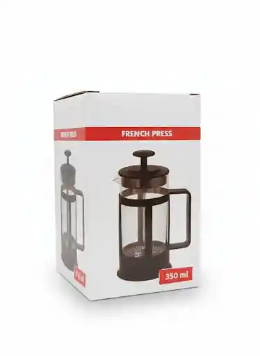 Prensa Francesa Negra Cafetera Vidrio 350ml Filtro Acero Inoxidable