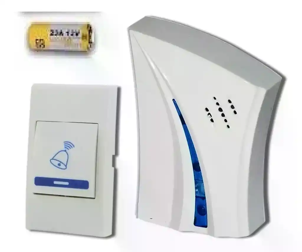 Timbre De Puerta Inalámbrico Enchufable Con Botón Pulsador