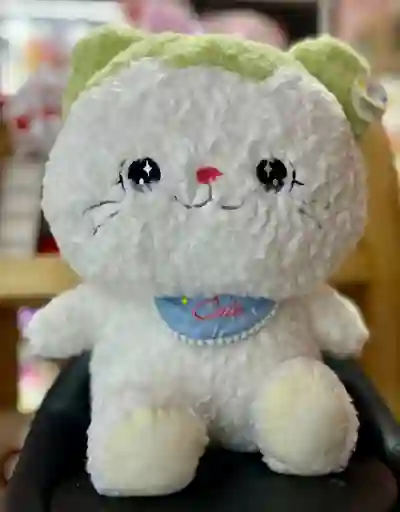 Peluche Gato Cute Verde Limón