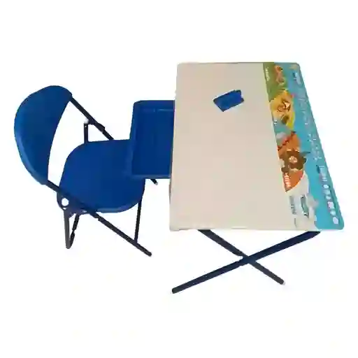 Uego Set Kinder Tablero Con Silla Y Accesorios Azul Para Niños