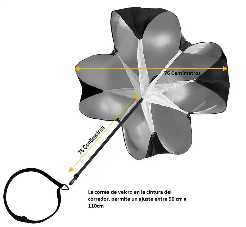 Paracaidas Training Avanti De Resistencia-pspc009/ Negro Blanco