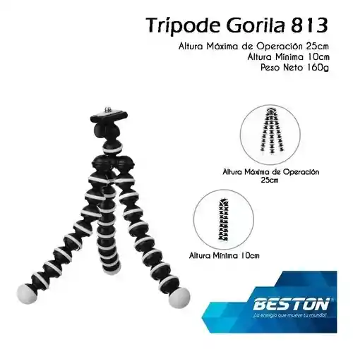 Tripode Beston Flexible Para Acmaras, Celulares Gorila 813