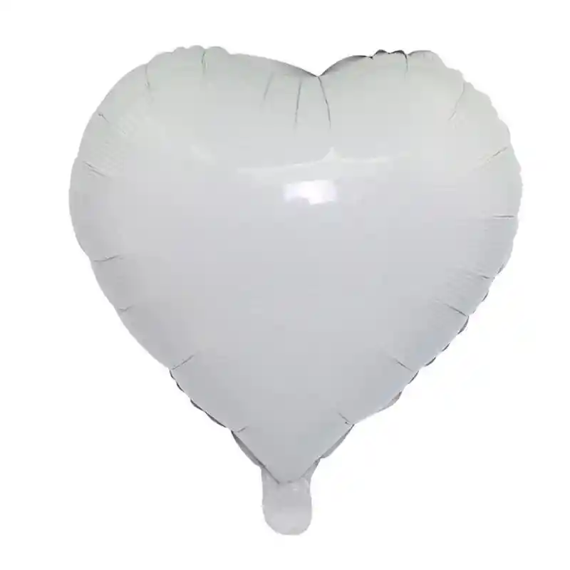 Globo 18" Metalizado Corazon Blanco