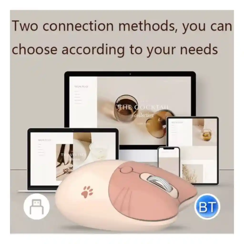 Mouse Inalambrico Mofii M3dm De Color Cafe