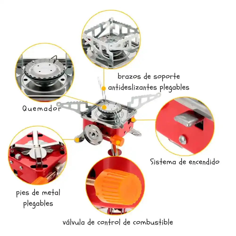 Mini Estufa Fogon Calentador De Gas Butano Portatil Camping