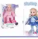 Muñeca Patinadora Luces Y Sonido Juguete Niñas Azul