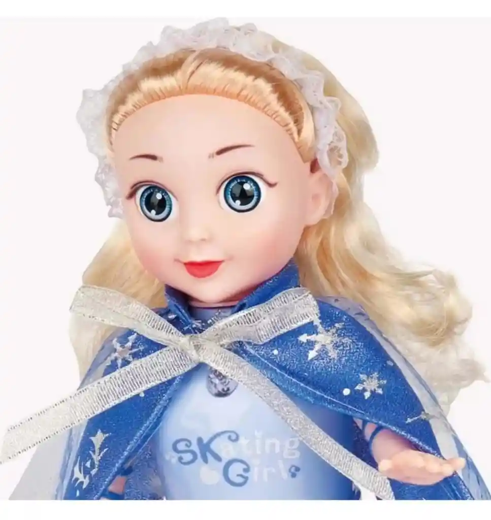 Muñeca Patinadora Luces Y Sonido Juguete Niñas Azul