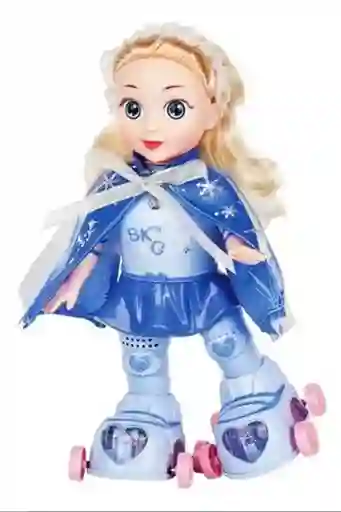 Muñeca Patinadora Luces Y Sonido Juguete Niñas Azul