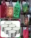 Farol De Navidad + Velas Duracion De 4 Hrs X5 Und Se Envian Diseños De Acuerdo A Disponibilidad En Tienda