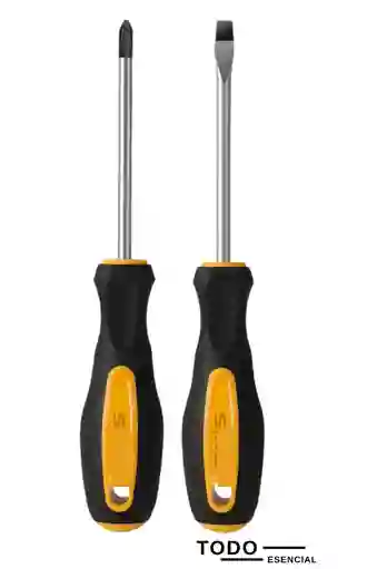 Juego Desarmadores O Destornilladores X2 (en Pala Y En Estrella), 1/4x4, Mango Comfort Grip