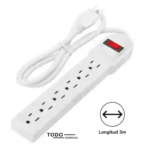 Regleta Eléctrica Base Múltiple Multipuerto Con Extension De 3m