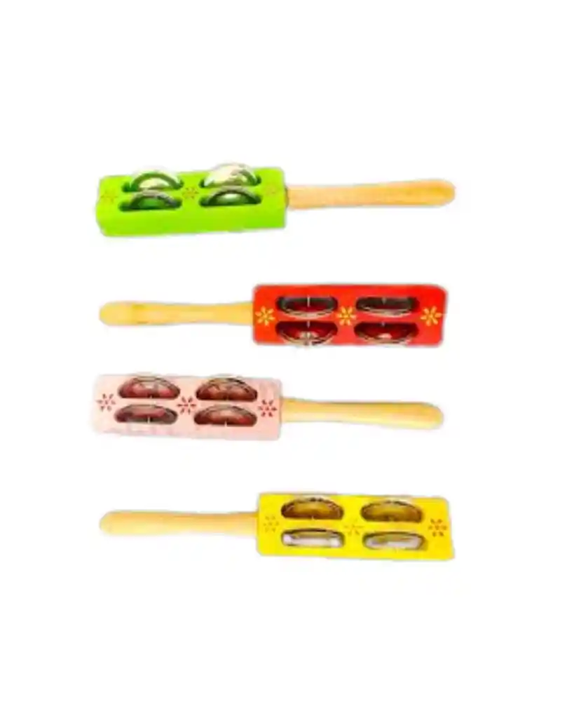 Sonajero De Madera Con Cascabeles