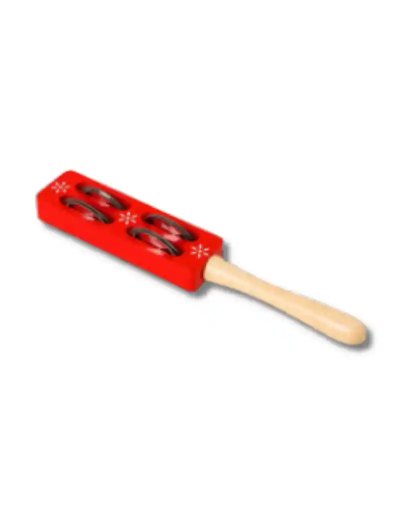 Sonajero De Madera Con Cascabeles