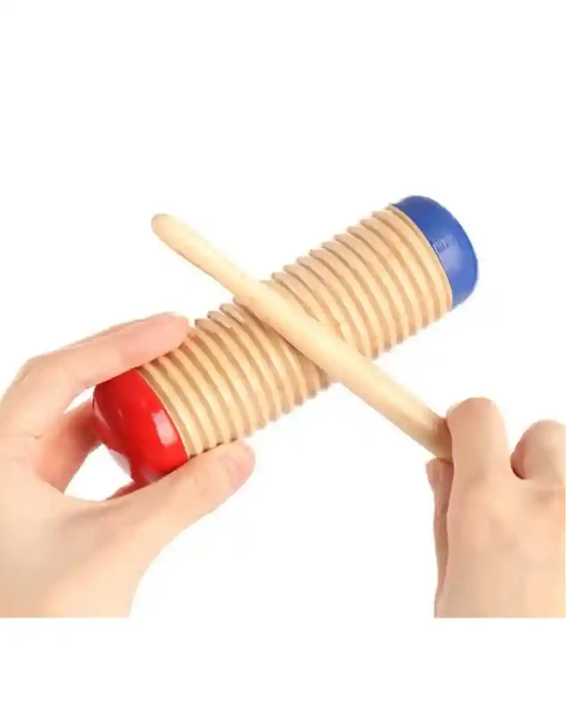 Guiro De Madera Infantil Con Baqueta