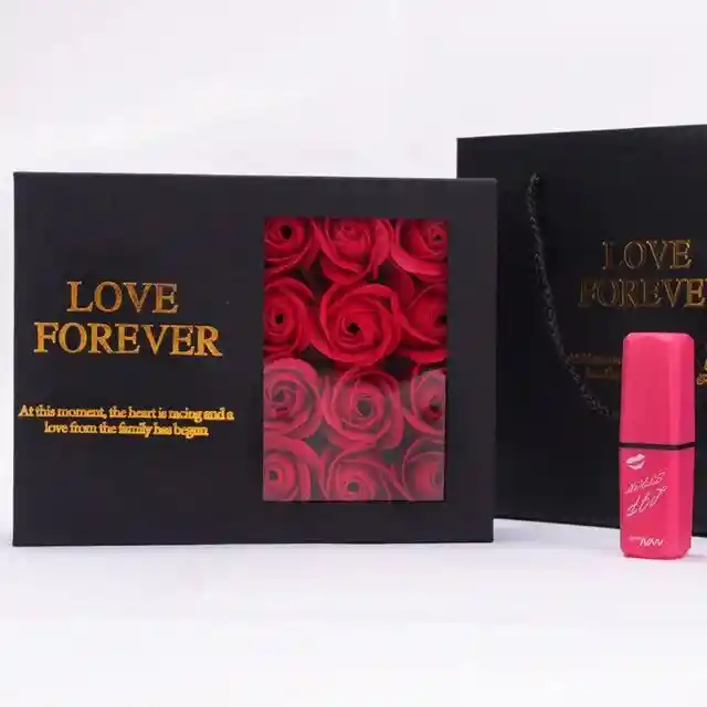 Caja Joyera Con 12 Rosas Rojas Con Aroma
